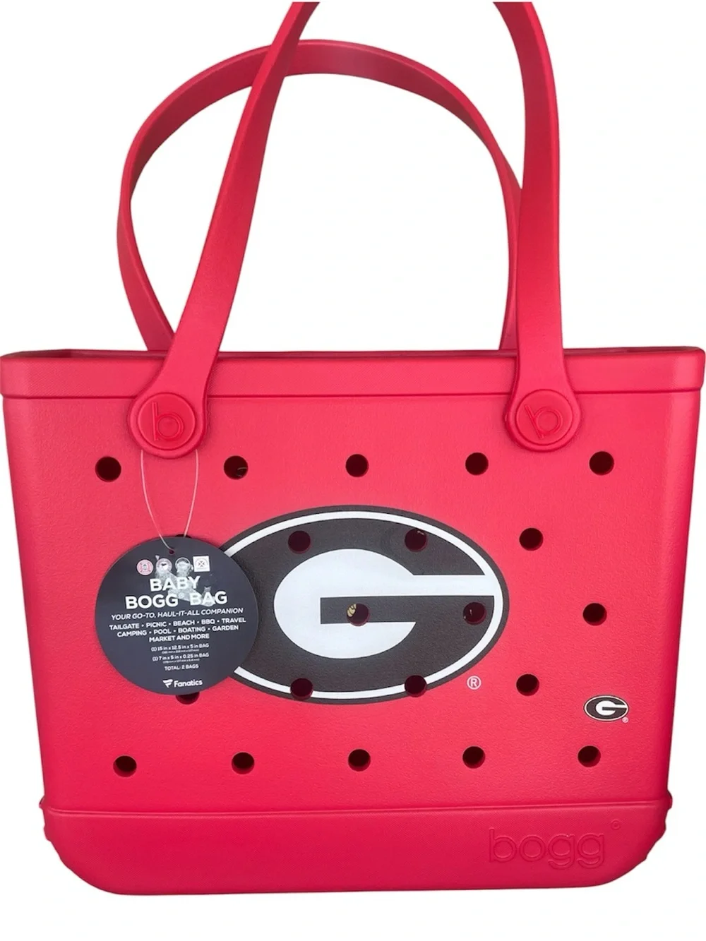 NWT Georgia Bulldogs Baby Bogg Bag Fanatics NCAA Red Beach Tote w/ Insert Pouch